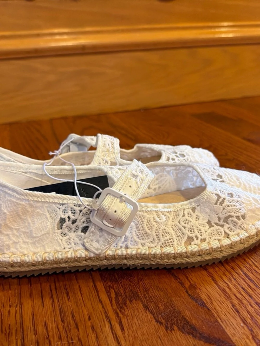 art class White Lace Mary Jane Dress Shoes with Buckle